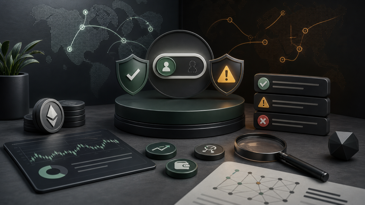 Privacy-focused crypto risk checklist illustration