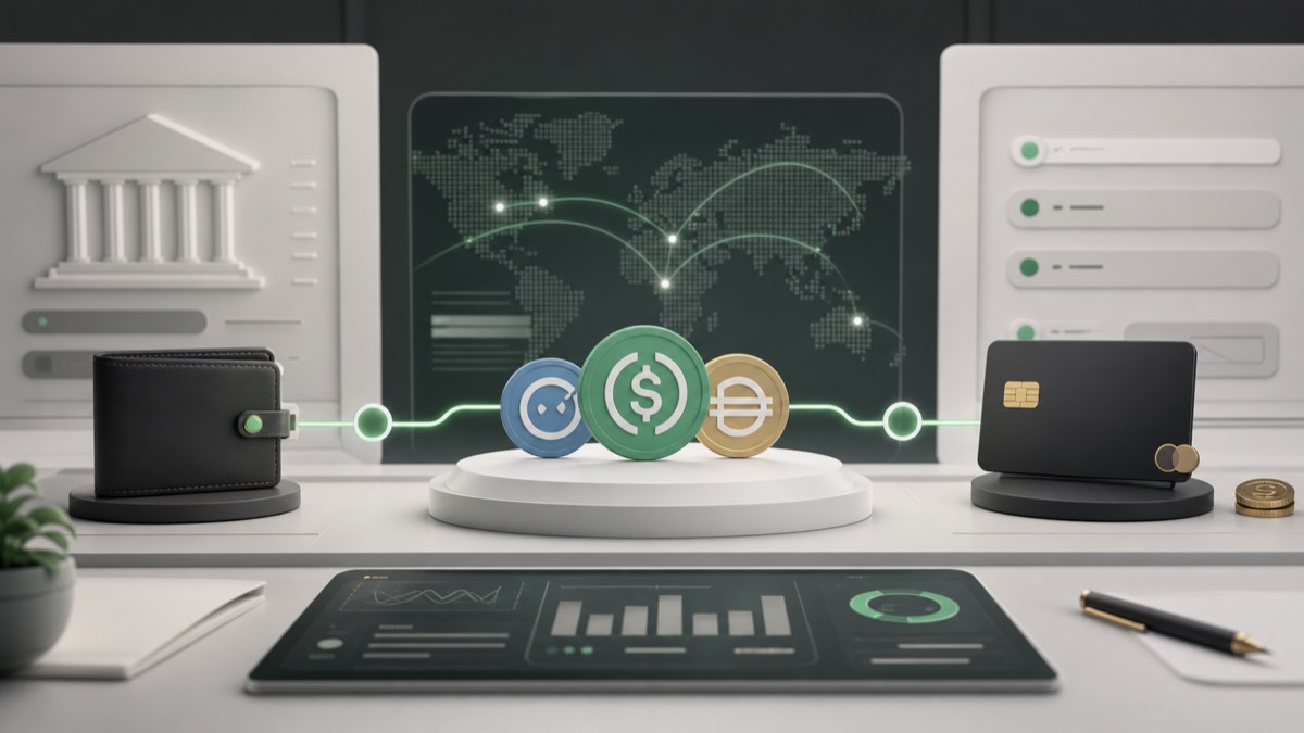 Stablecoin payment rails illustration