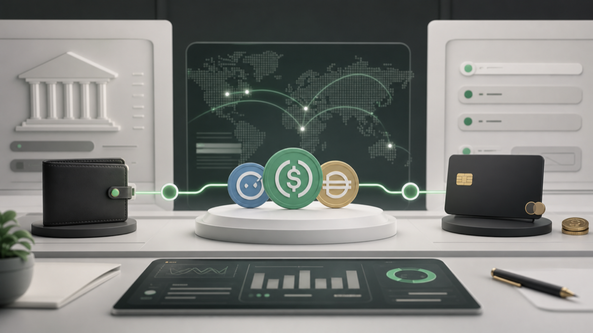 Stablecoin payment rails illustration